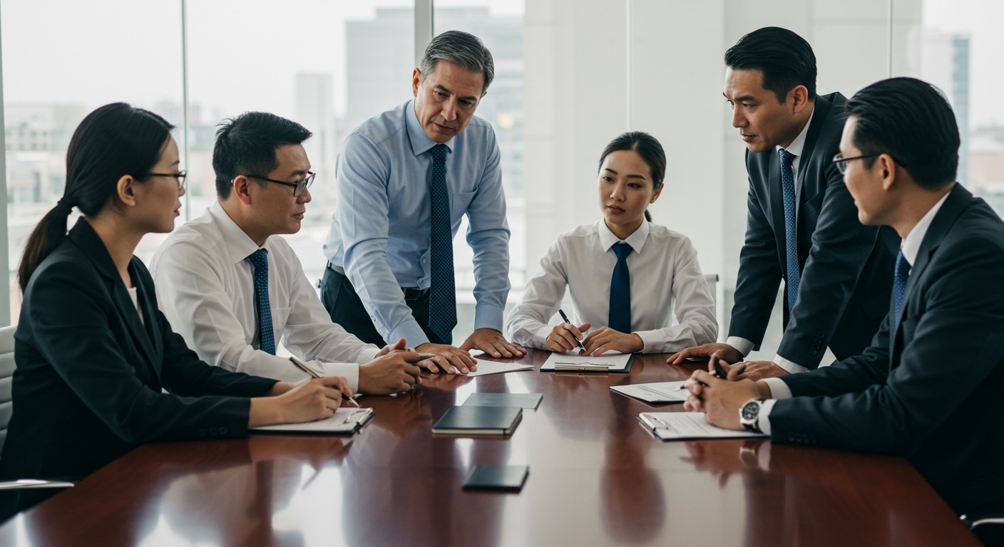 Group of professionals sitting together discussing are adjustable rate mortgages on the rise before advising clients