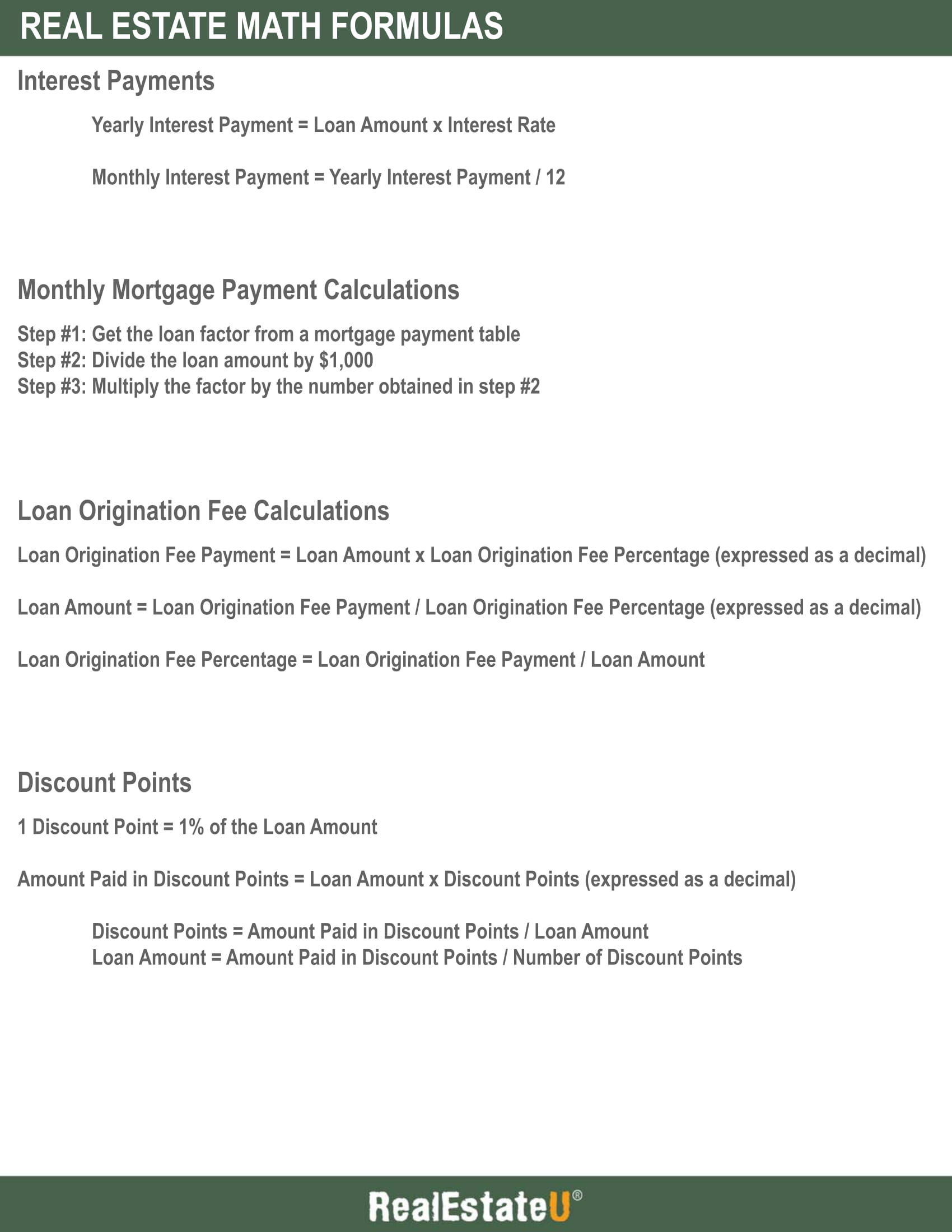 Real Estate Formulas 3.