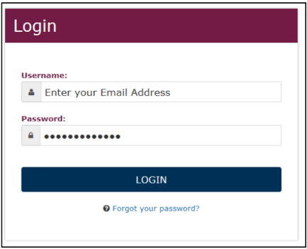 The “Login” dialogue box.