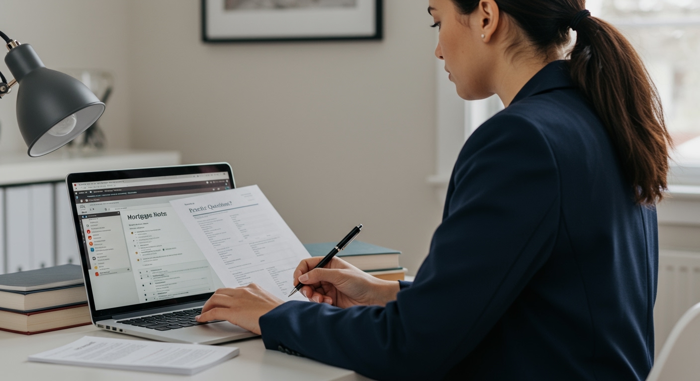 student studying mortgage notes who is keen to find out how long does it take to become an MLO license holder