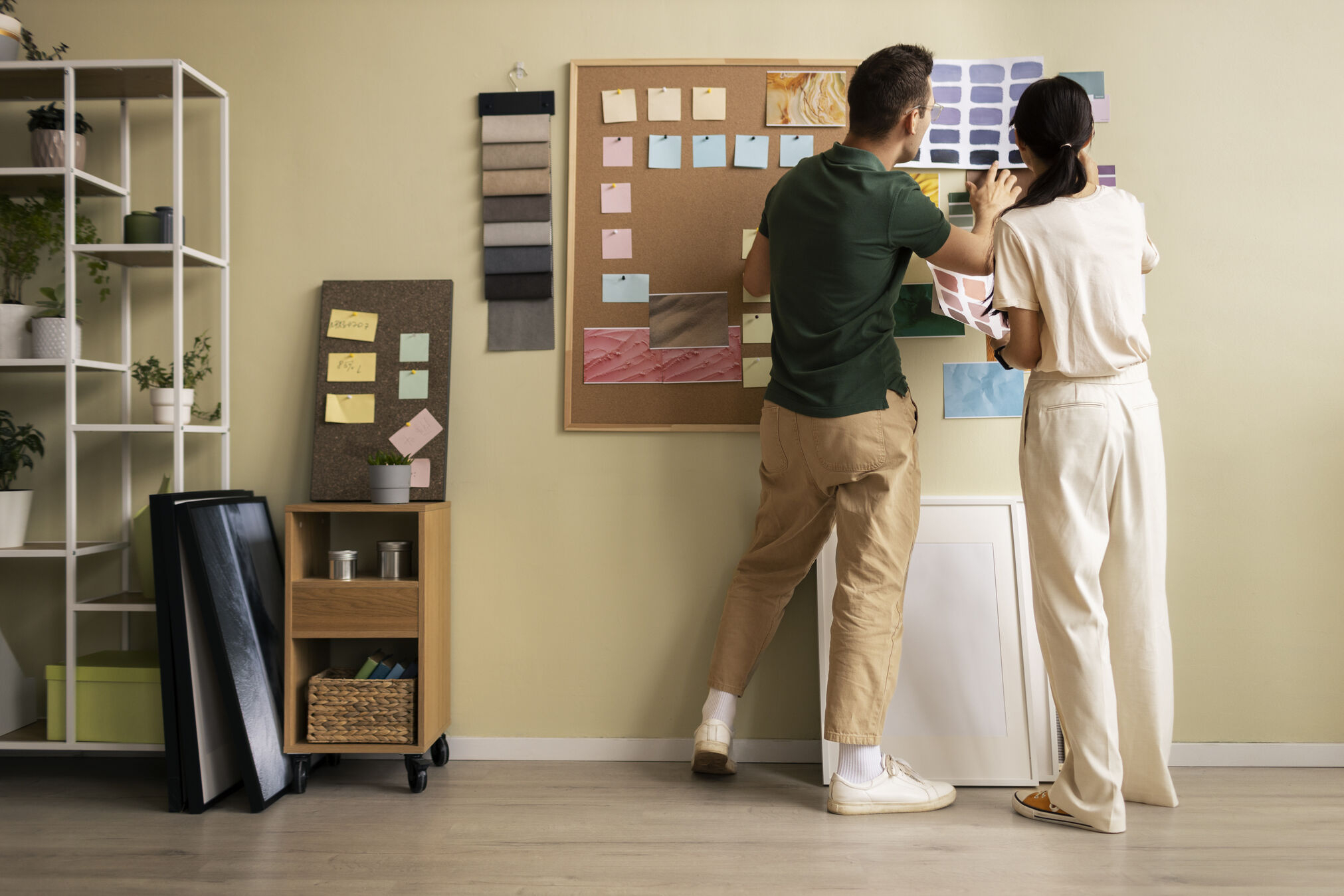 Marketing materials and signs arranged as part of an open house checklist for agents